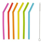 Rsvp 6.5" Reusable Silicone Drink Straws With Brush, 6-COUNT, Multi-color New. Price: $19.99.