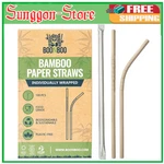 Bamboo Paper Straws, Individually Wrapped, Bendable, Pfas-free, 100 One Size New. Price: $13.49.