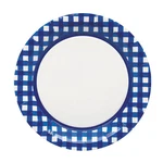 Blue Gingham Round Disposable Paper Dinner Plates - 9 1/4", 8 Count New. Price: $11.64.