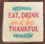 Spritz 20CT Thanksgiving Beverage Napkins Eat, Drink And Thankful 9 3/4" X New. Price: $5.00.