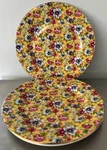4 Queens QE19 Sophie Chintz Style Salad Plates 8.5 Yellow Floral Fine China Used. Price: $34.00.