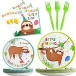 Wiooffen 96 Pcs Sloth Birthday Large: , Small: 7 Napkins: 6.5 Green New. Price: $24.44.