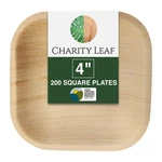 Disposable Palm Leaf 4 Square Plates 200 Pieces Eco Friendly Natural Brown Mini New. Price: $114.99.