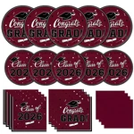 Graduation Party Supplies 2026 Maroon Disposable Plates Napkins 50PCS Gatherfun New. Price: $51.99.