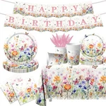 Wildflower Party Decorations - 142PCS Baby Shower Paper Plates,nap... New. Price: $21.73.