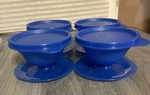 Tupperware Royal Blue Parfait Dessert Cups With Lids Set Of 4 New. Price: $28.00.