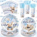 Natnarr 175 Pcs Baby Shower Plates Napkins, 25 Guest Can Bearly Wait New. Price: $33.98.