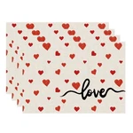 Xchi Little Love Hearts Placemats Set Of 4 12X18 Inch , Colored New. Price: $18.99.