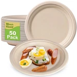 Paper Plates 10 Inch Bulk, 50 Pack Compostable, Eco Friendly Heavy Duty, Made... New. Price: $23.65.