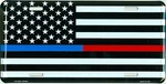 Thin Blue/red Line American Usa Flag License Plate Tag Police Firefighter Ems New. Price: $10.88.