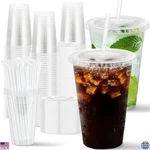 100 Pack 16OZ Clear Disposable Plastic Cups With Lids & Straws, Bpa-free New. Price: $40.76.