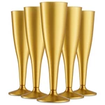 Plastic Champagne Flutes 30 Pack 5 Oz Gold Disposable Toasting Munfix Glasses New. Price: $35.99.