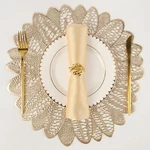 Evevda Placemats For Dining Table Set Of 6 Gold Round Hollow Out New. Price: $29.85.