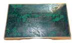 Los Castillo Turquoise,lapis,malachite Inlay Silver Plate Box 7.6"L 5.25" W 2". Price: $675.00.