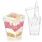Legredic 25PACK 5OZ Plastic Dessert Cups With Lids And Spoons, Clear Parfait App New. Price: $17.44.
