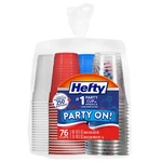 Hefty Party On Disposable Plastic Cups, 76 Count, 16 Assorted New. Price: $18.98.