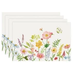 Bonhause Spring Floral Placemats Set Of 4, 12X18 12"W 18"L, Flowers New. Price: $11.94.