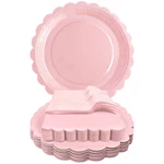 Pink Paper And NAPKINS,7 Inch Scalloped Disposable Dessert Plates... New. Price: $14.89.