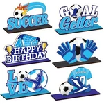 6 Pcs Soccer Ball Birthday Table Decorations Blue White New. Price: $28.48.
