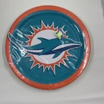 Miami Dolphins Nfl Pro Football Sports Banquet Party 9" Paper Dinner Plates New. Price: $24.99.