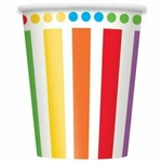 New 9OZ Rainbow Paper Party Cups 8CT - Sealed. Price: $5.00.