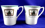 2 Mugs Cups Mikasa Christmas Wish Special Times Santa Ultima Cappuccinno 4" Tall Used. Price: $19.99.