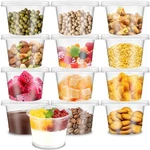 Qyyiguf 50 Pack 8 Oz Plastic Cups With Flat Lids,disposable Ice Cr... New. Price: $17.13.