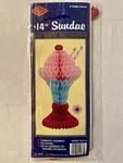 Ice Cream Sundae 14 Centerpiece Honeycomb Art Tissue Vintage 1991 Made Usa New. Price: $12.95.