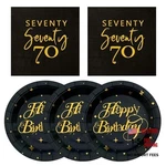 Black And Gold Birthday Napkins PLATES,70TH Party New. Price: $20.19.