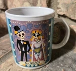 Mug Day The Dead Los Novios Wedding Couple Cup Coffee Halloween Fun Used. Price: $9.90.