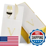 Bloomingoods 50-PACK Monogrammed Napkins Pocket For Flatware 16 X Gold Foil New. Price: $39.17.