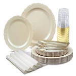 Occasions Finest Plastic Tableware 200 Pieces Set 25 Guests-vintage New. Price: $80.46.