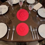 Of 2 Cait Chapman Red Braided Round Placemats 14" Farmhouse Table Decor Pre-owned. Price: $13.50.