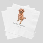 Personalized Pet Wedding Cocktail Napkins - Custom Dog Couple Monogram Design New. Price: $69.99.