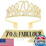 Hapdoo 70TH Gold Birthday Decorations For Women New. Price: $14.48.