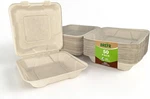 50 Pack 8X8 Inch Compostable Clamshell Takeout Containers, Biodegradable To Go New. Price: $30.92.