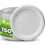 100% Compostable Paper Plates Heavy Duty 150 Pack Biodegradable Disposable New. Price: $33.32.