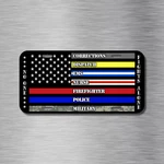 No Fights Alone Thin Blue Red Police Vehicle License Plate Firefighter Usa New. Price: $16.99.