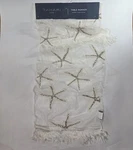 Tahari Sheer Embroidered Beaded Table Runner Starfish Beach With Fringe 16 X 54" New. Price: $39.95.