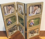 New Elysees Loui Michel Silver 6-PHOTO Folding Triptych Frame Greek Key Used. Price: $15.00.