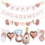 Pirese Rose Gold Happy Engagement Banner, Just Engaged New. Price: $19.94.