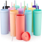 Multicolor Skinny Tumblers With Lids And Straws 12 Pack - 16OZ Double Wall Ac... New. Price: $65.65.