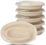 Celel 50 Pack 28 Oval Paper Bowls With Lids, Microwavable Disposable Contai New. Price: $47.79.
