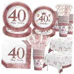 Xigejob 40TH Birthday Decorations Women Tableware, Rose Gold And Fabulous New. Price: $32.26.