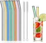 Pcs Reusable Glass Straws, 8"X8MM Eco-friendly Drinking For Smoothies New. Price: $19.99.