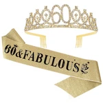 Casoty Birthday Sash And Tiara For Women, 4.9 INCH*1.6 Inch, GOLD-60TH New. Price: $16.99.
