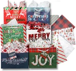 Iconikal Medium Gift Bags With Tissue Paper For Christmas 24-PACK Fun Bright Des New. Price: $16.99.