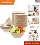 100 Pack 8OZ Compostable Paper Bowls,heavy-duty Disposable Natural Bagasse Bo... New. Price: $27.22.
