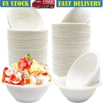 100 Disposable Biodegradable Paper Bowls Eco-friendly Sugarcane Fiber Durable Us New. Price: $16.13.