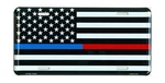 Thin Blue-red Line Police-firefighter American Flag Metal Novelty License Plate New. Price: $10.88.